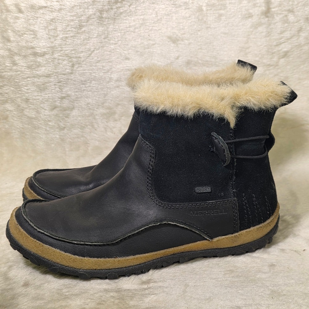 Merrell Tremblant Polar Winter Boots Black Waterproof Leather Dry Womens 10